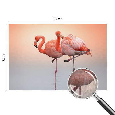 Self-adhesive wall mural with a delicate flamingo motif