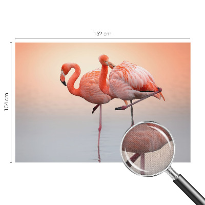 Self-adhesive wall mural with a delicate flamingo motif
