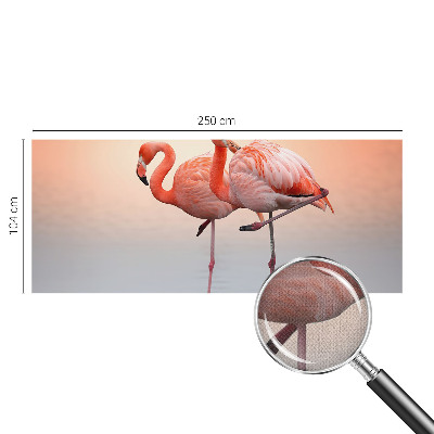 Self-adhesive wall mural with a delicate flamingo motif
