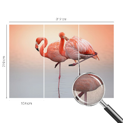 Self-adhesive wall mural Delicate flamingos