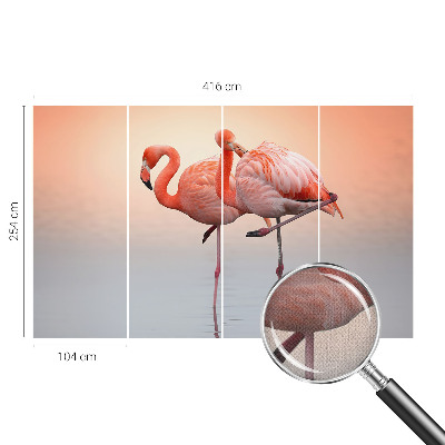 Self-adhesive wall mural Delicate flamingos