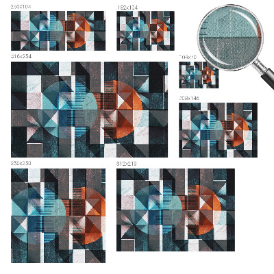 Baby room wall mural with abstract forms
