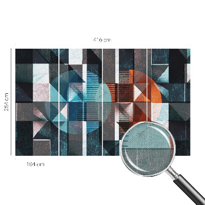 Baby room wall mural with abstract forms