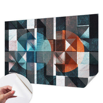 Baby room wall mural with abstract forms