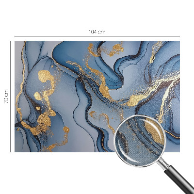 Children's wall mural with a blue waves motif