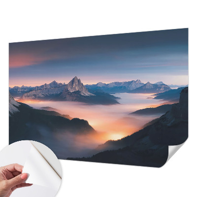 Peel and stick wall mural featuring the rising sun design