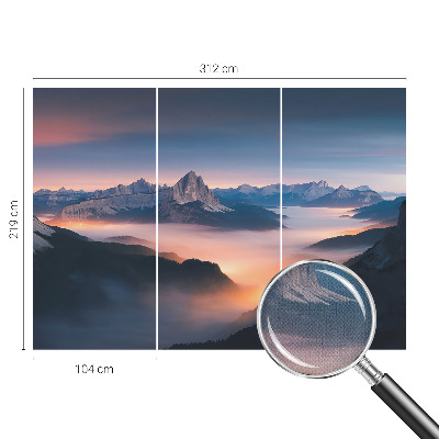 Peel and stick wall mural featuring the rising sun design