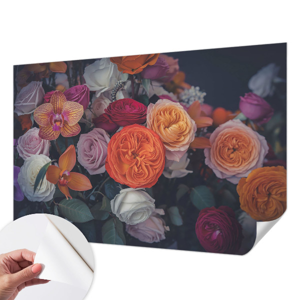 Peel and stick wallpaper mural Colorful bouquet