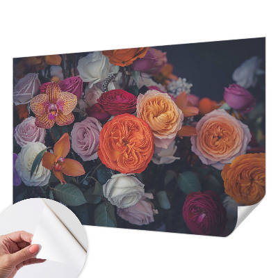 Peel and stick wallpaper mural Colorful bouquet