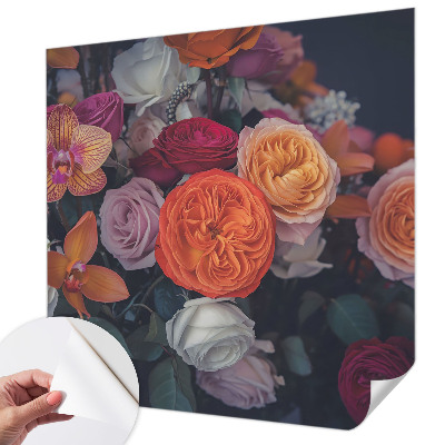 Peel and stick wallpaper mural Colorful bouquet