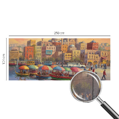 Self-adhesive photo wallpaper with an urban coastal motif