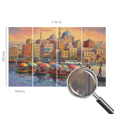 Self-adhesive photo wallpaper with an urban coastal motif