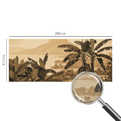 Stick-on wall mural with a tropical panorama design