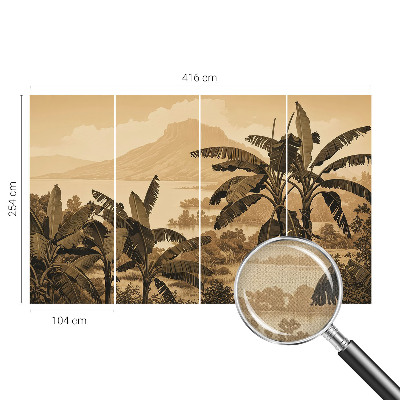 Stick-on wall mural with a tropical panorama design