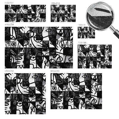 Stick-on wall mural with a chaotic drawing motif