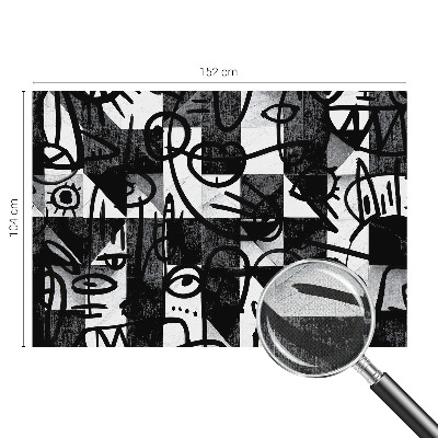 Stick-on wall mural with a chaotic drawing motif