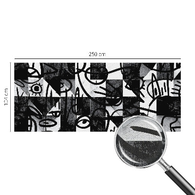 Stick-on wall mural with a chaotic drawing motif
