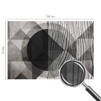 Peel and stick wall mural for living room with an abstract shapes design