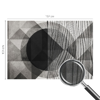 Peel and stick wall mural for living room with an abstract shapes design