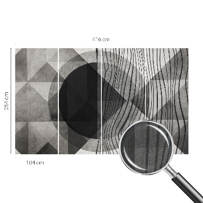 Peel and stick wall mural for living room with an abstract shapes design