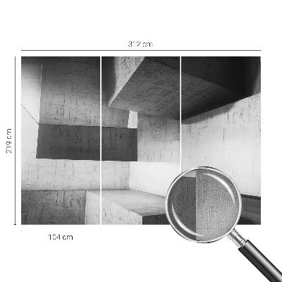 Removable wall mural with a geometric sculptures motif