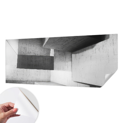Removable wall mural with a geometric sculptures motif