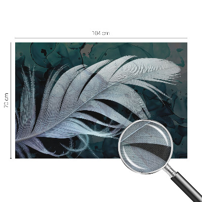 Peel and stick wall mural for bedroom with an ethereal feather design
