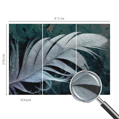 Peel and stick wall mural for bedroom Ethereal feather