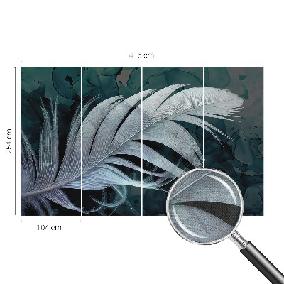 Peel and stick wall mural for bedroom Ethereal feather