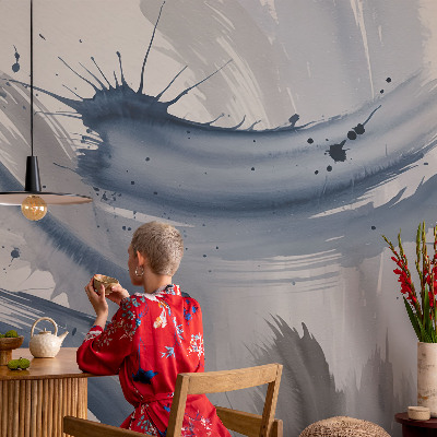 3D wall mural with artistic brushstroke design