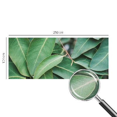 Peel and stick wall mural for kids' room with a green leaves design