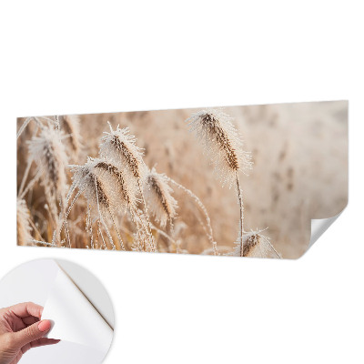 Peel and stick wall mural with a winter landscape design