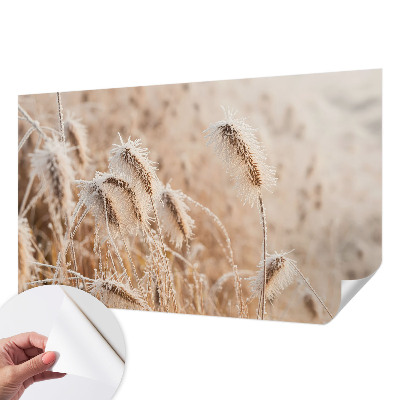 Peel and stick wall mural with a winter landscape design