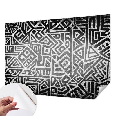 Self-adhesive photo wallpaper with a geometric maze design