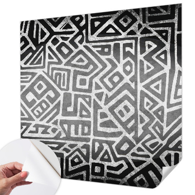 Self-adhesive photo wallpaper with a geometric maze design