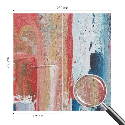 Stick-on wall mural with colorful abstract design