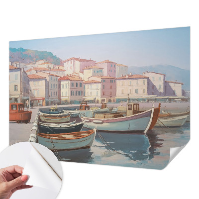 Removable wall mural with a seaside haven design