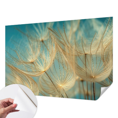 Removable wall mural wallpaper with an ethereal dandelion design