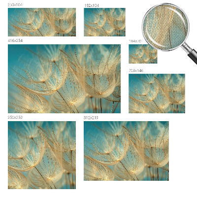 Removable wall mural wallpaper with an ethereal dandelion design