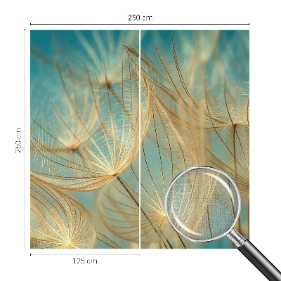 Removable wall mural wallpaper with an ethereal dandelion design