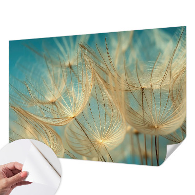 Removable wall mural wallpaper with an ethereal dandelion design