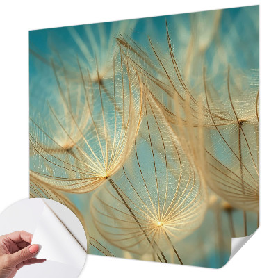Removable wall mural wallpaper with an ethereal dandelion design
