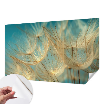 Removable wall mural wallpaper with an ethereal dandelion design