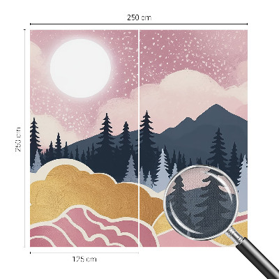 Peel and stick wall mural for living room Pink Sunset