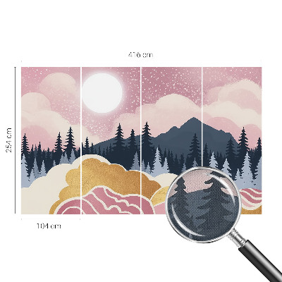 Peel and stick wall mural for living room Pink Sunset