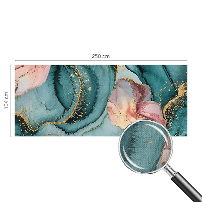 Peel and stick wall mural for living room with an artistic waves design