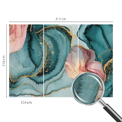 Peel and stick wall mural for living room with an artistic waves design