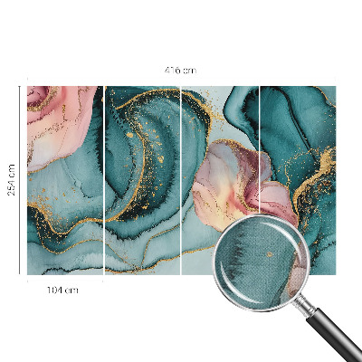 Peel and stick wall mural for living room with an artistic waves design