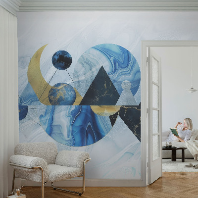 Removable wall mural with a cosmic elegance design