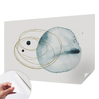 Removable wall mural wallpaper with an abstract connection design